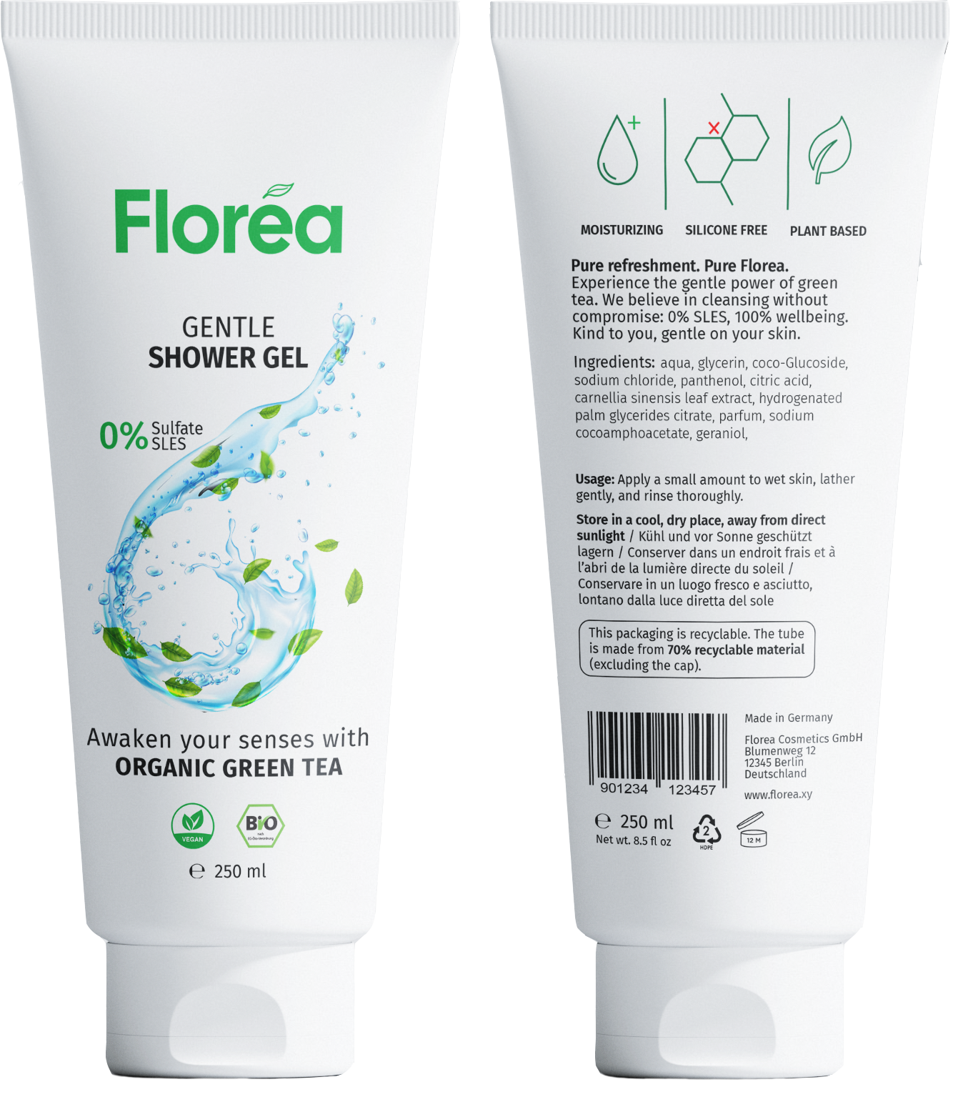 Product design mockup for the brand Floréa